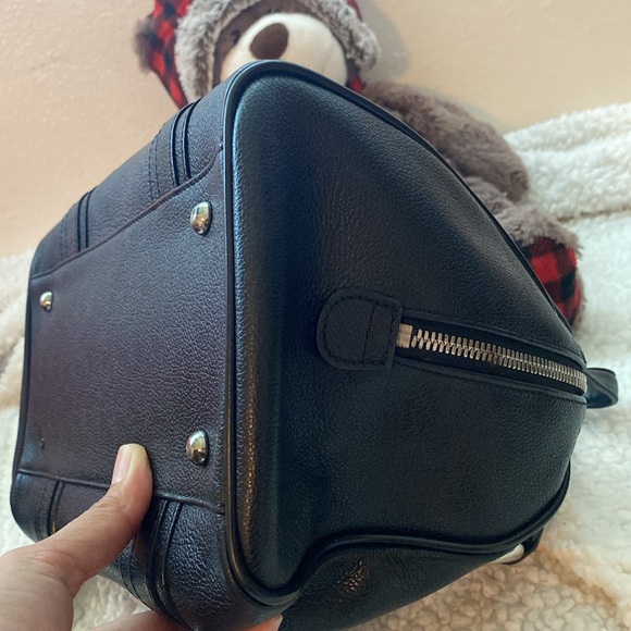 MCM Black Leather Satchel with Silver Details - Picture 9 of 15